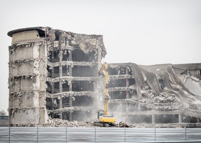 demolition of old industrial building