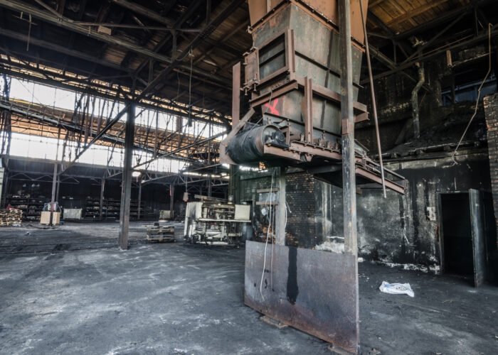 large hall of abandoned foundry